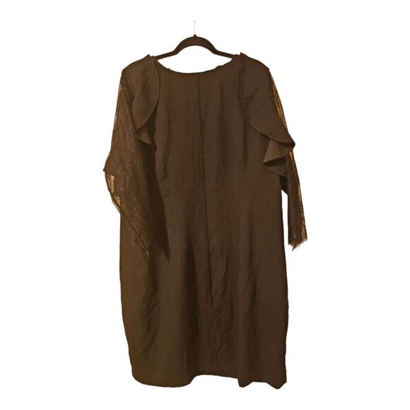 ELOQUII Black Ruffle Lace Sleeve Shift Dress -‎ Size 16 - Picture 3 of 7